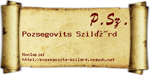Pozsegovits Szilárd névjegykártya